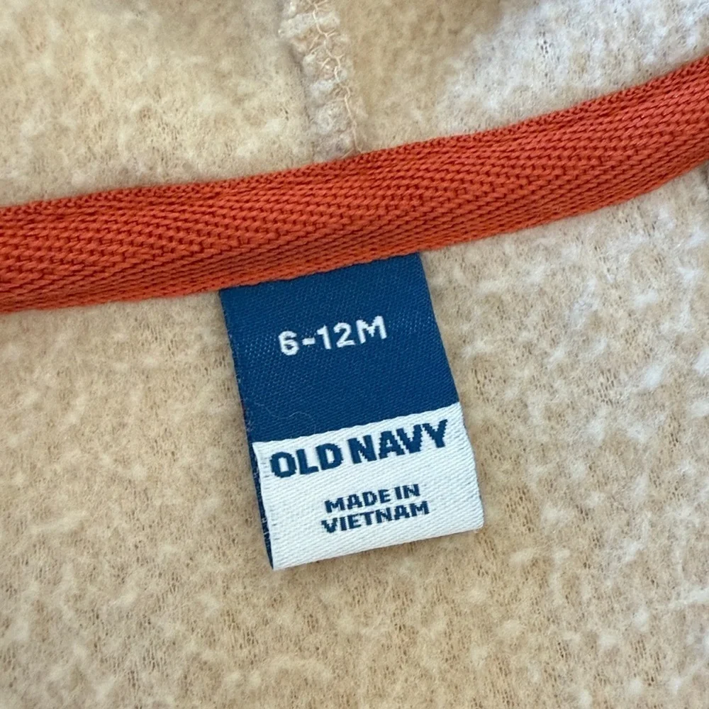 Old Navy Baby Sherpa Hooded Jacket 6-9M Tan Full Zip